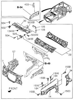 1996 Acura SLX Right Front Fender Diagram for 8-97104-083-0