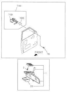 1998 Acura SLX Driver Side Door Mirror Assembly (Cream White/Lt Silver Metallic) Diagram for 8-97159-788-1