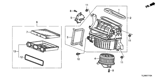 2011 Acura TSX Seal, Blower (Outer) Diagram for 79306-TA0-A01