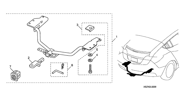 2012 Acura ZDX 5 Door TECH KA 6AT Trailer Hitch Diagram