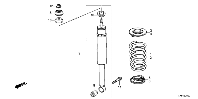 2014 Acura ILX Rear Suspension-Shock Absorber Diagram for 52610-TX6-A06