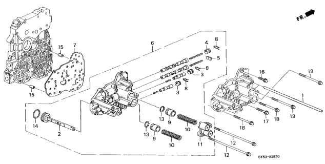 1998 Acura CL 2 Door PRE2.3 KA 4AT AT Servo Body Diagram