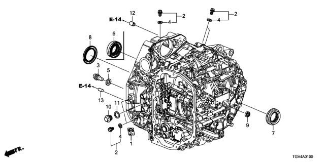2021 Acura TLX 4 Door ADV KA XAT AT Oil Seal Diagram