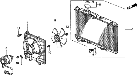 1997 Acura CL Shroud Diagram for 19015-P0G-A01