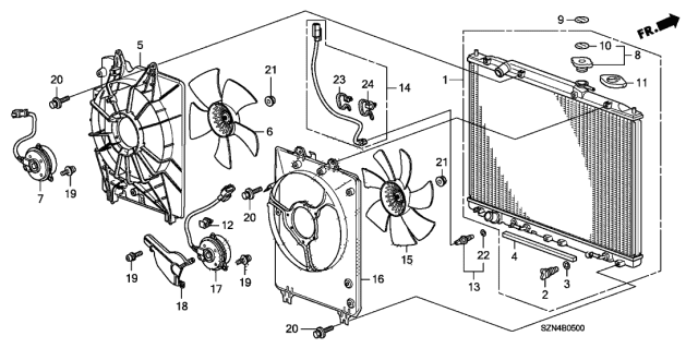 2010 Acura ZDX Radiator Diagram