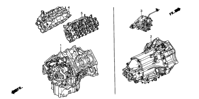 2004 Acura RL General Assembly, Cylinder Block Diagram for 10002-P5A-A11