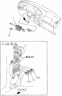 1996 Acura SLX 4 Door 4LS (PREMIUM) KA 4AT Combination Switch Diagram