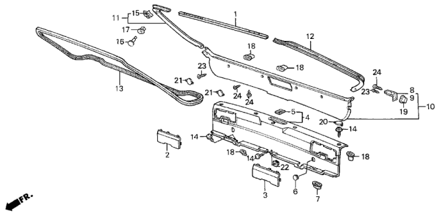 1986 Acura Integra Rear Panel Lining Diagram