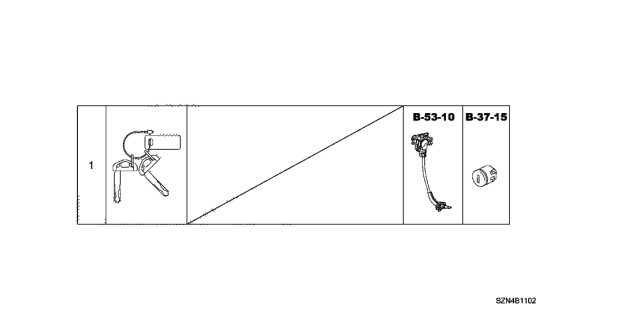 2010 Acura ZDX Set Key Cylinder Diagram for 06350-SZN-A11