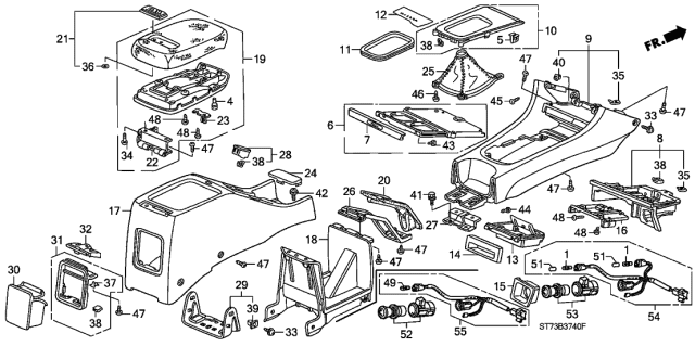 2001 Acura Integra Cap, Bulb Diagram for 39622-693-003