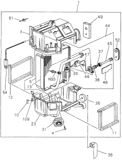 1997 Acura SLX Evaporator Assembly, Air Conditioner Diagram for 8-97143-361-0