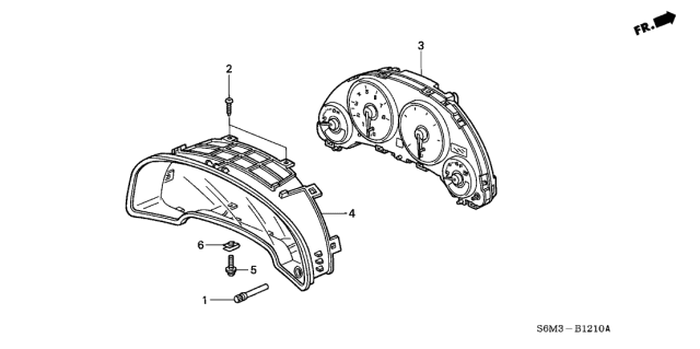 2004 Acura RSX Meter Components Diagram