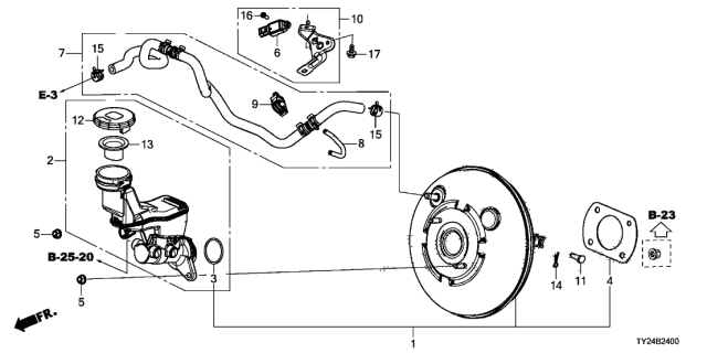2014 Acura RLX Brake Master Cylinder - Master Power Diagram