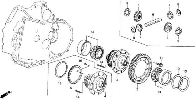 1986 Acura Legend 4 Door LX KA 4AT AT Differential Gear Diagram