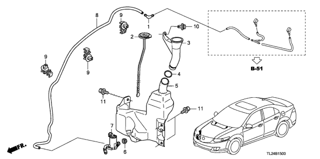 2010 Acura TSX Windshield Washer Diagram