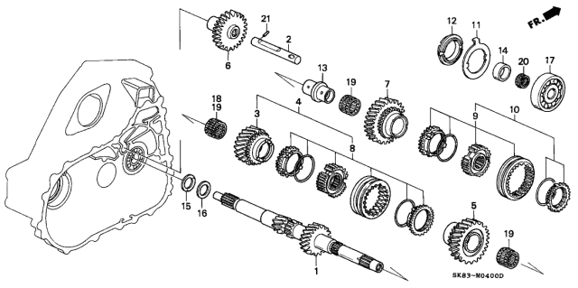 1990 Acura Integra 4 Door LS KA 5MT MT Mainshaft Diagram