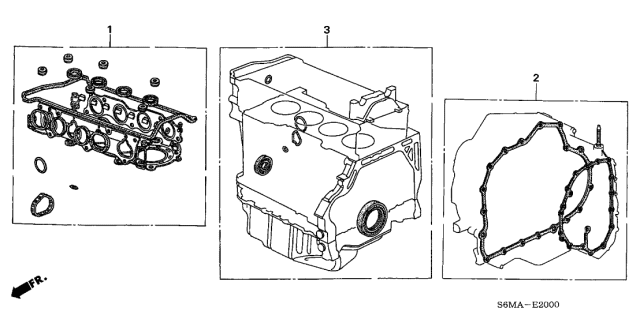 2006 Acura RSX Gasket Kit, At Transmission Diagram for 06112-PRP-030