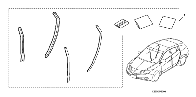 2011 Acura ZDX 5 Door TECH KA 6AT Door Edge Film Diagram