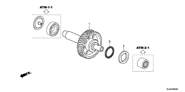 2011 Acura RL 4 Door RL-ADV KA 6AT AT Idle Shaft Diagram