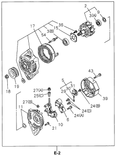 1996 Acura SLX 4 Door 4LS (PREMIUM) KA 4AT Generator Components Diagram 1