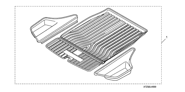 2015 Acura TLX 4 Door TECH (2.4) KA DCT Folding Trunk Tray Diagram