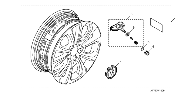 2020 Acura RLX Alloy Wheel (Black) Diagram