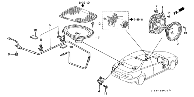 2000 Acura Integra Filter Assembly Diagram for 39155-ST8-A11