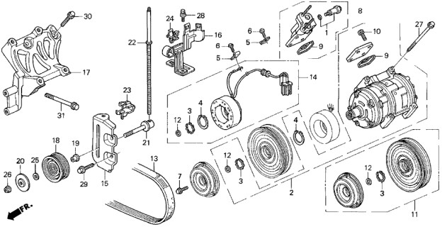 1995 Acura TL Bracket, Compressor Diagram for 38930-P1R-A00