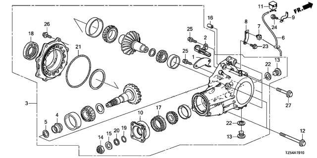 2017 Acura MDX AT Transfer Diagram