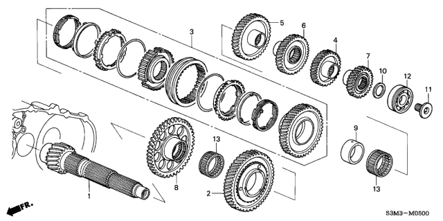 2003 Acura CL 2 Door SPORT KA 6MT Countershaft Diagram