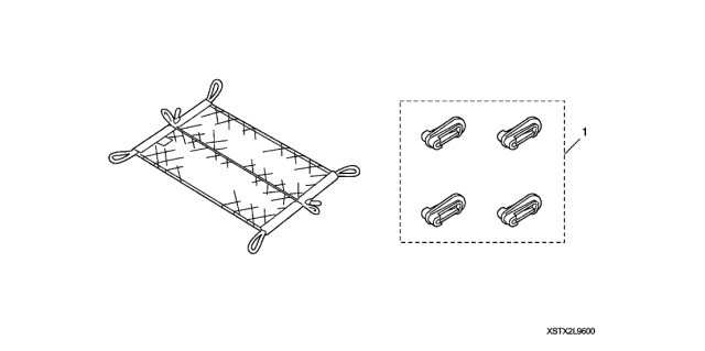 2013 Acura MDX 5 Door TECH KA 6AT Cargo Net Diagram