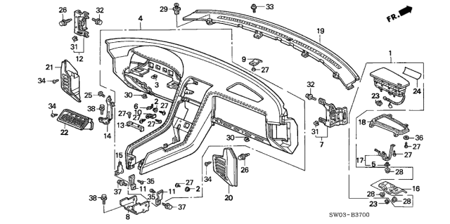 2002 Acura NSX Panel, Instrument (Vivid Blue) Diagram for 77101-SL0-A91ZD