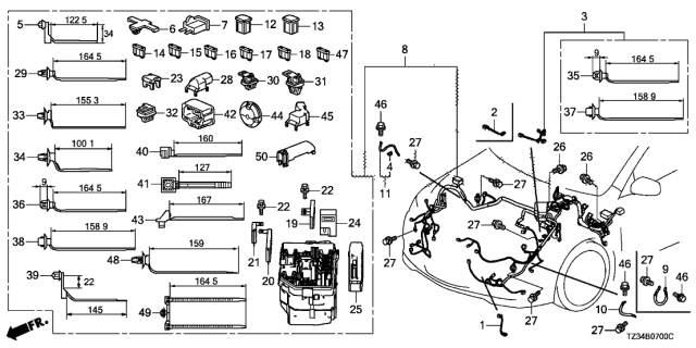 2020 Acura TLX Cable Assembly, Miss E Diagram for 32601-TZ4-A00