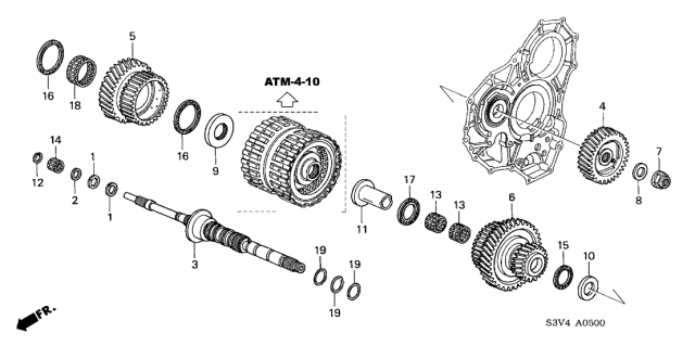 2002 Acura MDX AT Mainshaft Diagram