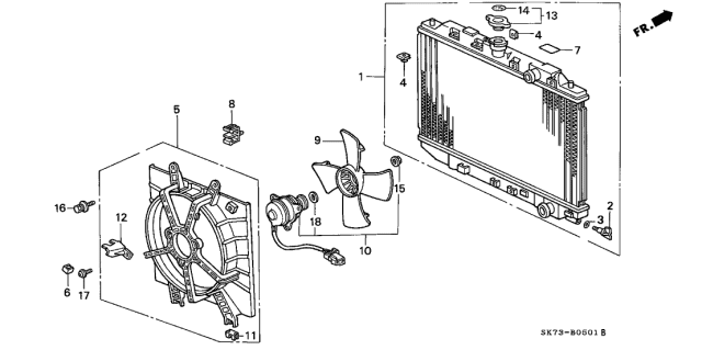 1992 Acura Integra Radiator (TOYO) Diagram