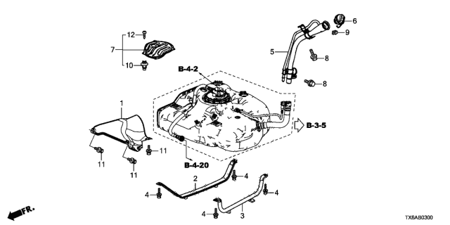 2021 Acura ILX 4 Door 24TECH (A-SPEC) KA DCT Fuel Filler Pipe Diagram