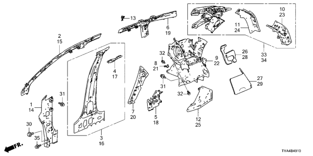 2022 Acura MDX Separator Diagram for 64376-TYA-A01