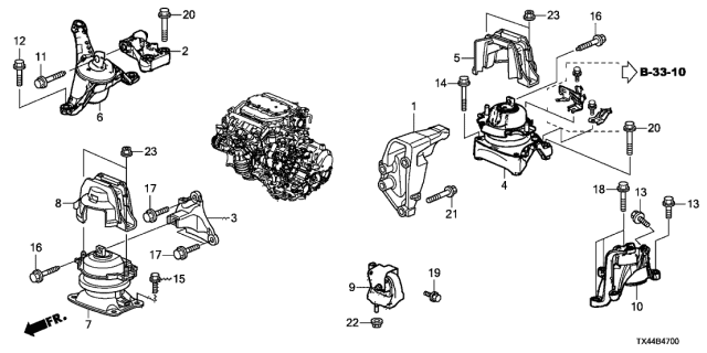 2014 Acura RDX Engine Mounts Diagram