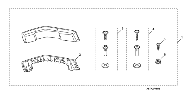 2013 Acura MDX 5 Door BASE KA 6AT Lower Garnish (Front) Diagram