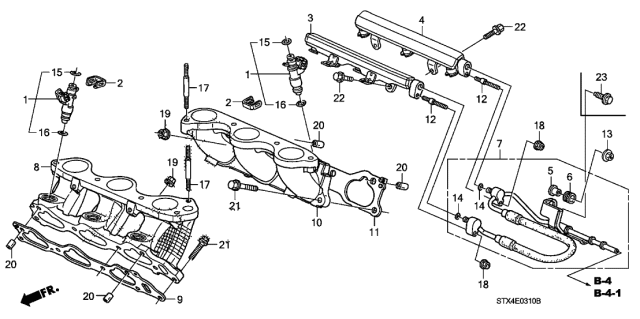 2008 Acura MDX Fuel Injector Diagram