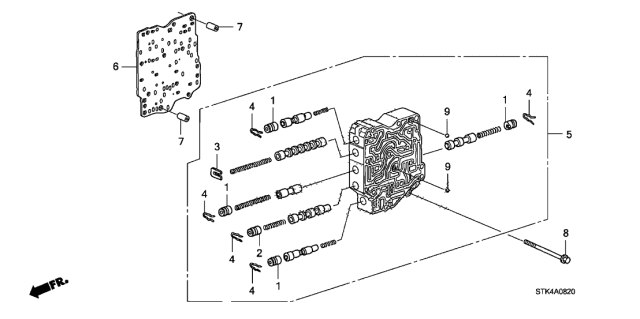 2009 Acura RDX AT Secondary Body Diagram