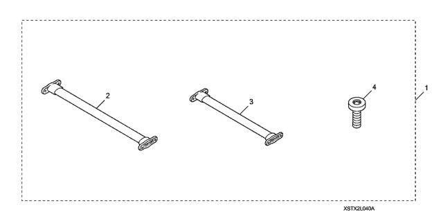 2012 Acura MDX Rear Crossbar Assembly Diagram for 08L04-STX-200A2