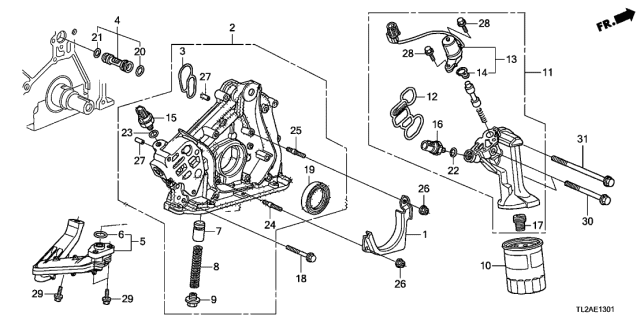 2013 Acura TSX Oil Pump (V6) Diagram