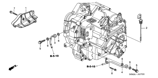 2006 Acura RSX 3 Door BASE KA 5AT AT ATF Pipe Diagram