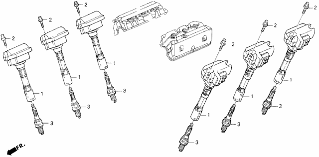 1994 Acura Legend 2 Door LS KA 4AT Ignition Coil - Spark Plug Diagram