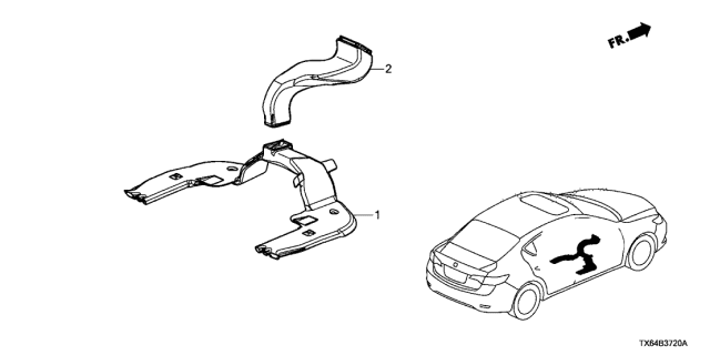 2016 Acura ILX Duct, Rear Heater Diagram for 83331-TR0-A00