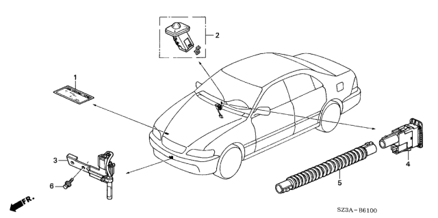 2004 Acura RL 4 Door RL (NAVIGATION) KA 4AT A/C Sensor Diagram
