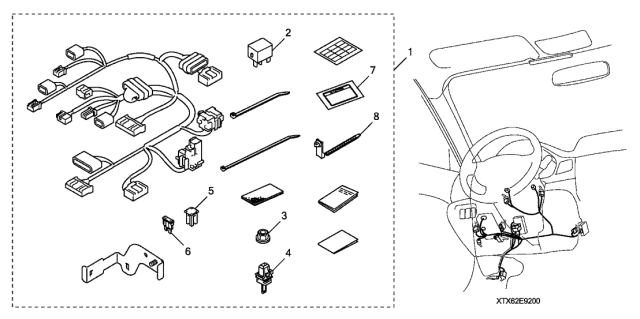 2014 Acura ILX 4 Door TECH KA 5AT Remote Engine Starter Attachment Diagram
