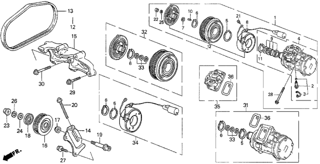 1987 Acura Legend A/C Compressor Diagram