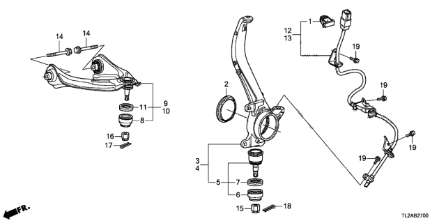 2014 Acura TSX Front Knuckle Diagram